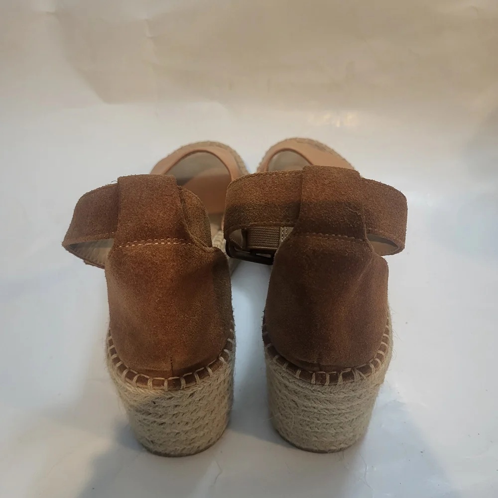 Soludos women's tan espadrille wedge sandals Positano size 9
